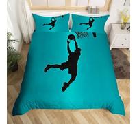 3D Printed Basketball Super King Size Duvet Cover Sets Soft Microfibre Sports Theme 3 Piece Bedding Sets Quilt Cover 260x220 cm with Zipper Closure and 2 Pillowcases E.1284