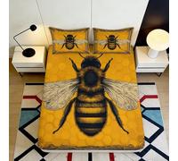 3D Printed Bee Pattern Fitted Sheet, Microfiber Bed Cover, Non-slip, Home