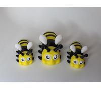 3D Printed Bee Toy Set of 3 - Cute Honey Bee Figurine for Kids & Adults, Eco-Friendly PLA Plastic Insect Model, Handmade Bee Decor Gift for Bee Lovers & Collectors