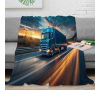 3D Printed Big Truck Blanket Soft And Warm Super Soft Cozy Fuzzy Warm Throws with Anti-wrinkle/anti-tarnishing Lightweight Kids Boys Girls Christmas Birthday Present Present 40x50inch(100x130cm)