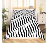 3D Printed Black and White Zebra Stripes Duvet Cover Super King Size For Kids Teens Modern Art Bedding Set The Ultra-Soft 3 Pieces includes 1 Quilt Covers 260x220 and 2 Pillowcases L.2370