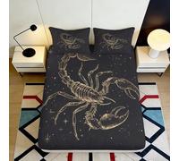 3D Printed Black Cat Fitted Sheet Microfiber Soft Red Rose Mattress Cover for Bedroom Guest Room Protection Decor 90x200x25cm