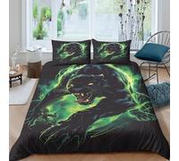 3D Printed Black panther Duvet Cover Microfiber Fantasy beast art Bedding Cover Lightweight Hypoallergenic Shrink Resistant Quick Drying for Home Daily Use Double（200x200cm）
