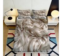 3D Printed Blonde Fur Texture Fitted Sheet Microfiber Soft Breathable Wavy Hair Mattress Cover for Bedroom Decor 90x200x25cm