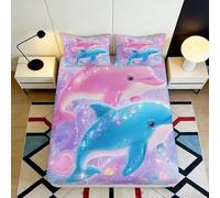 3D Printed Blue Marble Fitted Sheet Microfiber Deep Pocket Bedroom Bedding Blue Marble Mattress Fitted Cover Washable Non-Slip for Adults Super King（200x220cm）