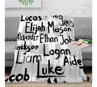 3D Printed Boho name art Living Room Throw Microfiber Warm Soft Bedding Cosy Hand drawn typography All Season Blanket Lightweight Machine Washable for Couples Families Households 60x80inch(150x200cm)