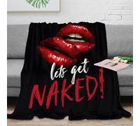 3D Printed bold lips Throw Blanket Microfiber Soft Warm Bedding Breathable vibrant graphic design Warm Blanket Lightweight All Season for Dorm Dwellers University Students 80×90inch(200x230cm)