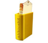 3D Printed Book Shaped Bookmark Holder, Pencil and Pen Holder Book Shaped Bookmark Holder for Book Lovers, Readers, Classmate Graduation Gifts, Decorative Desk Gift (Gold)