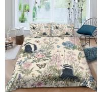 3D Printed Botanical Badger Quilt Cover, Microfiber Bedding Cover Hidden