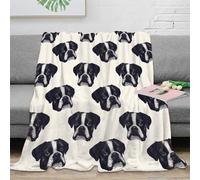 3D Printed Boxer dog faces Warm Blanket Microfiber Warm Thermal Bedding Soft hand drawn sketch Travel Blanket Compact Portable for Campers Travellers Students Young Adults 50x60inch(127x152cm)