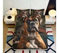 3D Printed Boxer Dog Mattress Cover, Microfiber Fitted Sheet, Non-slip Home