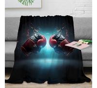 3D Printed boxing gloves fight Bed Throw Microfiber Ultra Soft Warm Bedding sports action Thermal Blanket Breathable All Season for Dorm Dwellers University Students Teens 70×80inch(180x200cm)