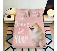 3D Printed Brave Dog Pattern Fitted Sheet Microfiber Non-Slip Deep Pocket Bedroom Bedding Full Wrap Brave Dog Mattress Fitted Cover Washable for Adults Teens 200x200x25cm