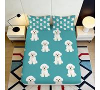 3D Printed Breakfast Food Fitted Sheet Microfiber Cartoon Egg Bacon Bed Sheet Anti-Slip Washable Bedroom Home Decor 90x200x25cm