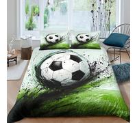 3D Printed Breathable Microfiber SoccerBallArt Duvet Cover Easy Care Bedding Set with Pillow Shams DynamicPaintStyle Quilt Cover All Season Machine Washable for Home Decoration Double（200x200cm）