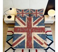 3D Printed British Flag Fitted Sheet Microfiber Deep Pocket Non-Slip Bedroom Bedding Union Style Mattress Fitted Cover 120x200x25cm