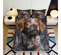 3D Printed Brown Dog Dreamcatcher Fitted Sheet Microfiber Soft Non-Slip Bed Cover for Bedroom Guest Room 90x200x25cm