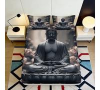 3D Printed Buddha Meditation Fitted Sheet Microfiber Soft Art Clouds Mattress Cover for Bedroom Dorm Home Decor 90x200x25cm