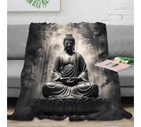 3D Printed Buddha statue Living Room Throw Microfiber Soft Cosy Bedding Warm meditative spiritual art Cozy Throw Blanket No Shedding for Apartment Dwellers Renters Young Adults 70×80inch(180x200cm)