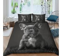 3D Printed Bulldog Quilt Cover, Microfiber Bedding Cover Stain Resistant