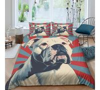 3D Printed Bulldog Quilt Cover, Microfiber Duvet Cover Hidden Zipper for