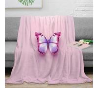 3D Printed Butterfly design Cozy Throw Blanket Microfiber Soft Warm Bedding Pastel pink aesthetic All Season Blanket Lightweight Machine Washable for Adults Teens Couples 40x50inch(100x130cm)