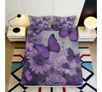 3D Printed Butterfly Floral Fitted Sheet Microfiber Deep Pocket Non-Slip Bedroom Bedding Full Wrap Mattress Fitted Cover 120x200x25cm