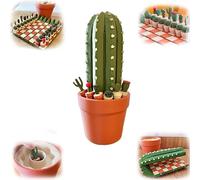 3D Printed Cactus Chess Set, Magnetic Roll-Up Travel Chess Board with Succulent-Themed Pieces, Portable Chess Game Gift for Plant Lovers, Families, and Couples