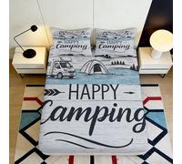 3D Printed Camper Van Fitted Sheet Microfiber Soft Breathable Camping Tent Mattress Cover for Bedroom Dorm Decor 90x200x25cm
