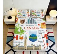 3D Printed Canada Theme Fitted Sheet, Microfiber Bed Cover, Non-slip Home
