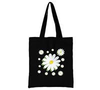 3D Printed Canvas reusable grocery bags, Foldable Casual Travel HandBag, Shoulder Beach Tote Bags, Shopper bag eco friendly super strong washable Storage bags Shopping bag Canvas bag for Women (Daisy)