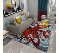 3D Printed Carpet Animal Octopus Child Bedroom Play Mat Flannel Memory Foam Large Area Rug For Living Room Non-Slip Kids Girl Boy Room Play Crawl Floor Mat 120 X 160 Cm Easy Clean /6668416974477