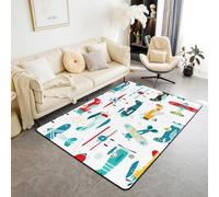 3D Printed Carpet Cute Kids Room Decor Carpets Child Play Crawl Area Rugs Soft Flannel Memory Foam Home Large Mat Cartoon Airplane In The Sky - Polyester Soft Touch Easy Clean 50 X 80 Cm -898548401831