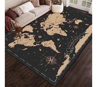 3D Printed Carpet Cute Kids Room Decor Carpets Child Play Crawl Area Rugs Soft Flannel Memory Foam Home Large Mat Vintage Style World Map - Polyester Soft Touch Easy Clean 160 X 230 Cm / 62.9 X 90.5