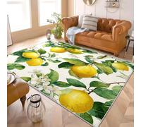 3D Printed Carpet Floor Mat 60x90 cm Fruit Lemon Theme Super Soft Touch Area Rugs Easy Clean, Stain Resistant Anti-slip White With Rubber Backing Machine Washable Fluffy Rug