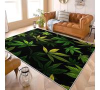 3D Printed Carpet Floor Mat 60x90 cm Plant And Leaf Theme Super Soft Touch Area Rugs Easy Clean, Stain Resistant Anti-slip Black With Rubber Backing Machine Washable Fluffy Rug