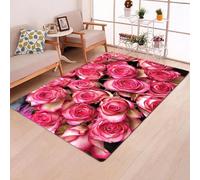 3D Printed Carpet Learn Plant Rose Child Bedroom Play Mat Flannel Memory Foam Large Area Rug For Living Room Non-Slip Kids Girl Boy Room Play Crawl Floor Mat 120 X 160 Cm -62987104887