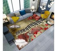 3D Printed Carpet Music Piano Keyboard Child Bedroom Play Mat Flannel Memory Foam Large Area Rug For Living Room Non-Slip Kids Girl Boy Room Play Crawl Floor Mat 60 X 120 Cm Easy Clean /6809005597378