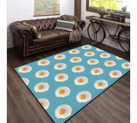 3D Printed Carpet Non Slip Area Rug,3D Food Cartoon Eggs Rugs Soft Flannel Floor Carpet Living Room Bedroom Throw Runner Rugs Low Profile Door Mats 80 X 120 Cm, Non-Shedding & Easy Ca -23674468267764