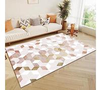 3D Printed Carpet Soft Modern Geometric Rose Gold Marble Floor Mat Bedroom Kitchen Office Living Room Game Room Hall Children'S Room Hallway Bathroom Door Mat Carpet Anti-Slip Door Mat Washa -6S0U/U6
