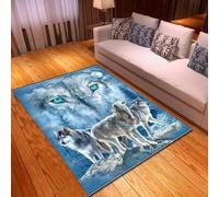 3D Printed Carpet Wild Animal Wolf Child Bedroom Play Mat Flannel Memory Foam Large Area Rug For Living Room Non-Slip Kids Girl Boy Room Play Crawl Floor Mat 100 X 150 Cm Easy Clean /3469712201517