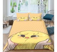 3D Printed Cartoon Chick Duvet Cover, Microfiber Comforter Cover Hidden