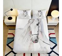 3D Printed Cartoon Couple Fitted Sheet Microfiber Non-Slip Deep Pocket Couple Design Mattress Fitted Cover for Adults Teen Bedroom Super King（200x220cm）