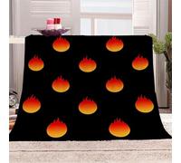 3D Printed Cartoon Red Flame Flannel Fleece Blanket (270GSM) Simple Geometry Super Cozy 270x230 cm King Size Fade Resistant Home Decor Gift - Machine Washable