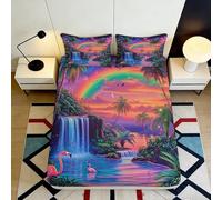 3D Printed Cat Art Fitted Sheet Microfiber Soft Anti-Slip Cosy Cat Pattern Mattress Cover Bedroom Dorm Bedding Decor 90x200x25cm