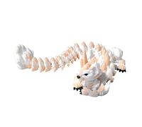 3D Printed Cat Dragon Figurine with Articulated Joints - Poseable Fantasy Desk Decor, Flexible Sculptural Model for Home & Office Display(Orange)