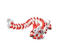 3D Printed Cat Dragon Figurine with Articulated Joints - Poseable Fantasy Desk Decor, Flexible Sculptural Model for Home & Office Display(Pink)