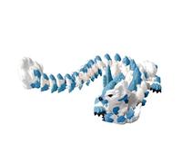 3D Printed Cat Dragon Figurine with Articulated Joints - Poseable Fantasy Desk Decor, Flexible Sculptural Model for Home & Office Display(Green)