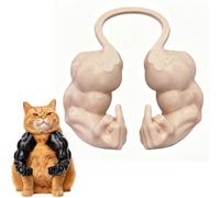 3D Printed Cat Muscle Arms Costume, Lightweight PLA Pet Cosplay Accessory | Soft shoulder fitting design, funny novelty styling, portable lightweight build, cute party prop for all size kitties