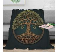 3D Printed Celtic tree design Travel Blanket Microfiber Lightweight Warm Bedding Soft Nature fantasy art Nap Blanket Compact Portable Non Pilling for Campers Travellers Adults 60x80inch(150x200cm)
